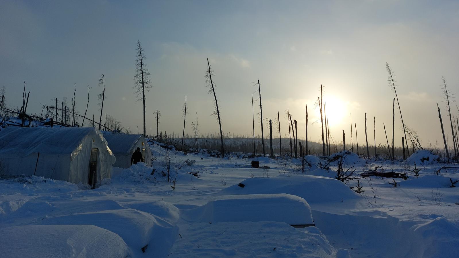 Olson Gold Project Winter Drill Camp in 2022 - Northern Saskatchewan