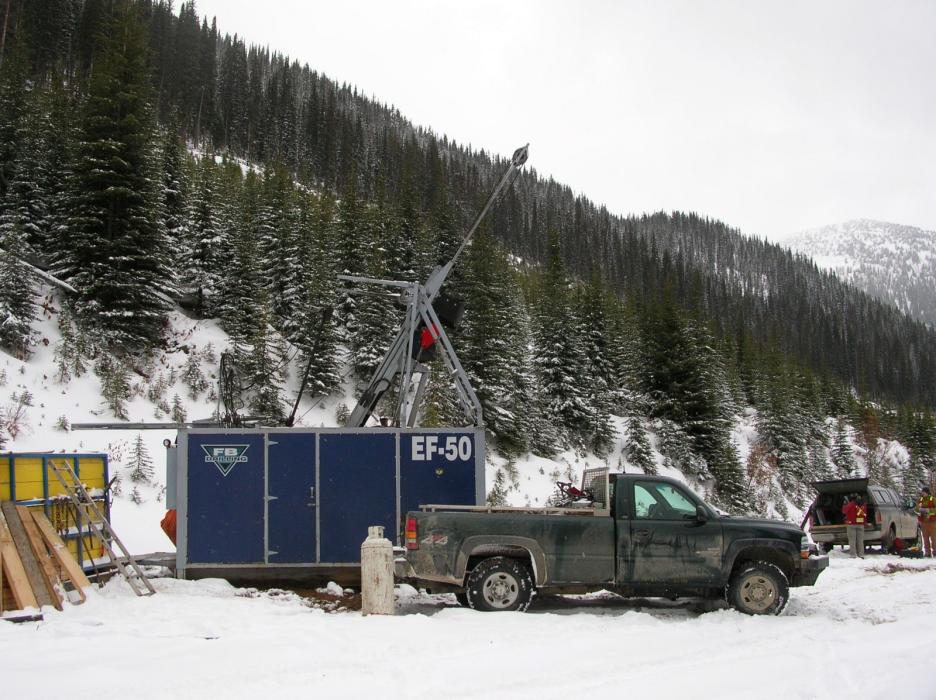 Winter Drill Program at the Coyote Creek Gypsum Project in Southeastern British Columbia in 2005