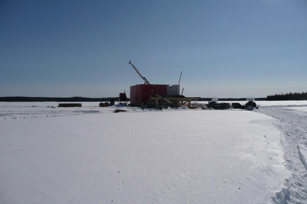 Drill Rig Set up on Ice for a Drill Program at the Karin Lake Uranium Project in Northern Saskatchewan