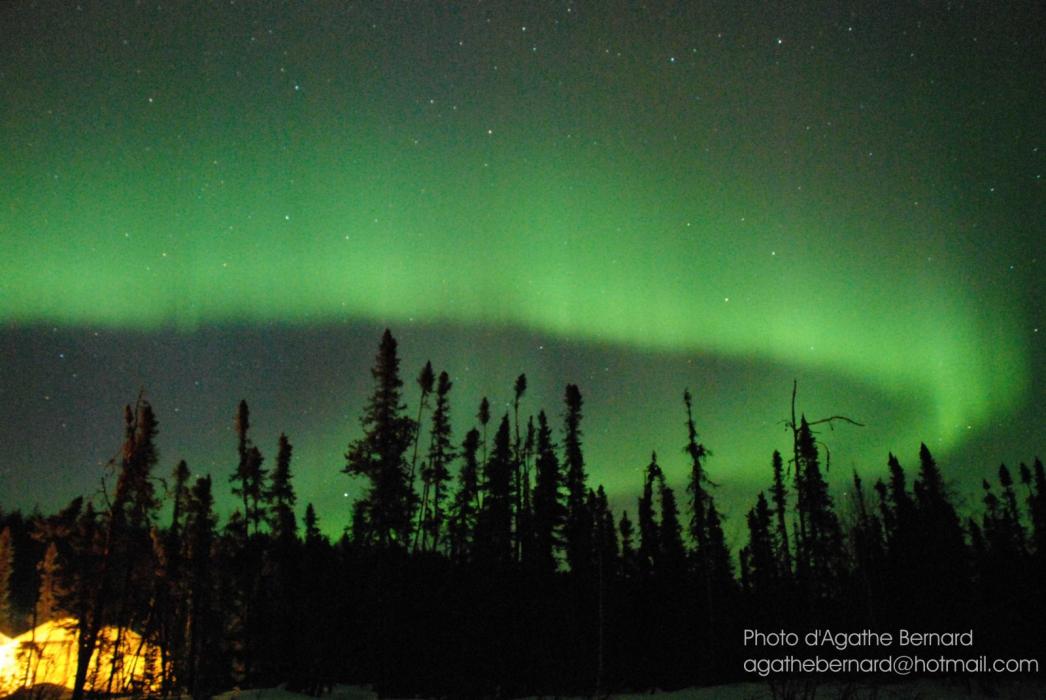 Karin Lake Exploration Camp with Northern Lights Above