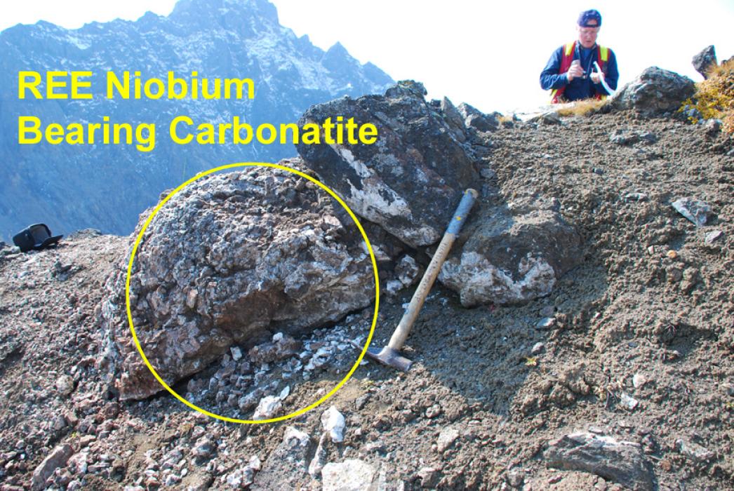 Niobium bearing Carbonate located at the Niobium Anomaly area