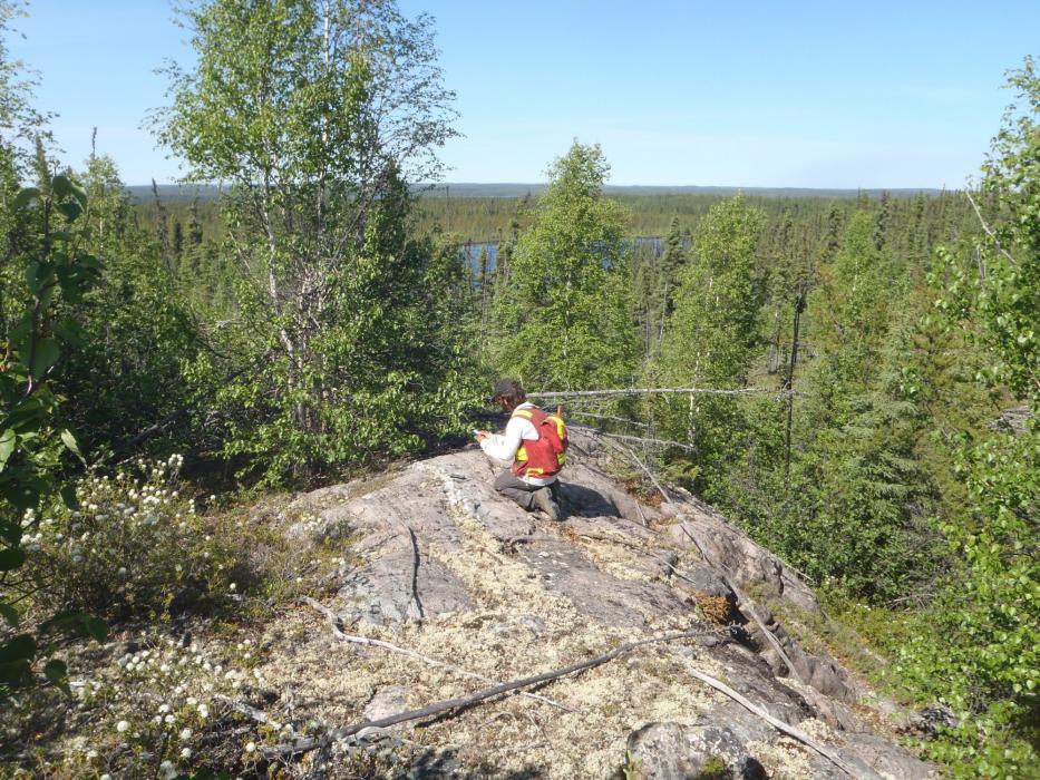 Geologist Exploring for Uranium on Traverse in Saskatchewan