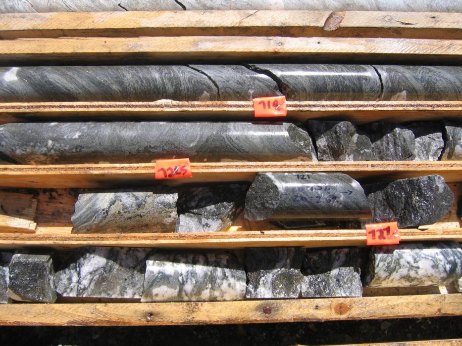 Pelly Mountain Drill Core - VMS mineralization from the Ice Claims