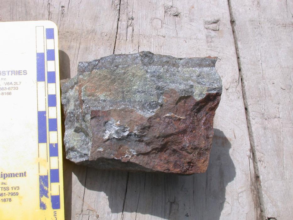 Shae Zone Massive Sulphide Rock Sample at the Elsiar (LCR) Project in Northwestern British Columbia