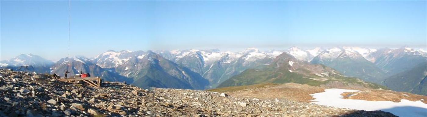 Sling Panno looking west from Tuppie showing of the Kalum Project in Northwestern British Columbia