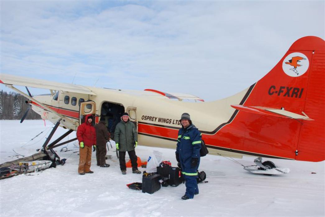 Awaiting Departure on Aircraft from the Karin Lake Uranium Project in Northern Saskatchewan