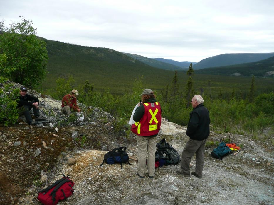 Geologists Sampling at the Rusty Springs Critical Metals Project in Yukon
