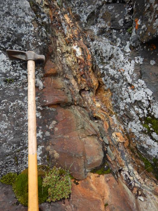 Mineralized outcrop at Pine Channel Northern Saskatchewan