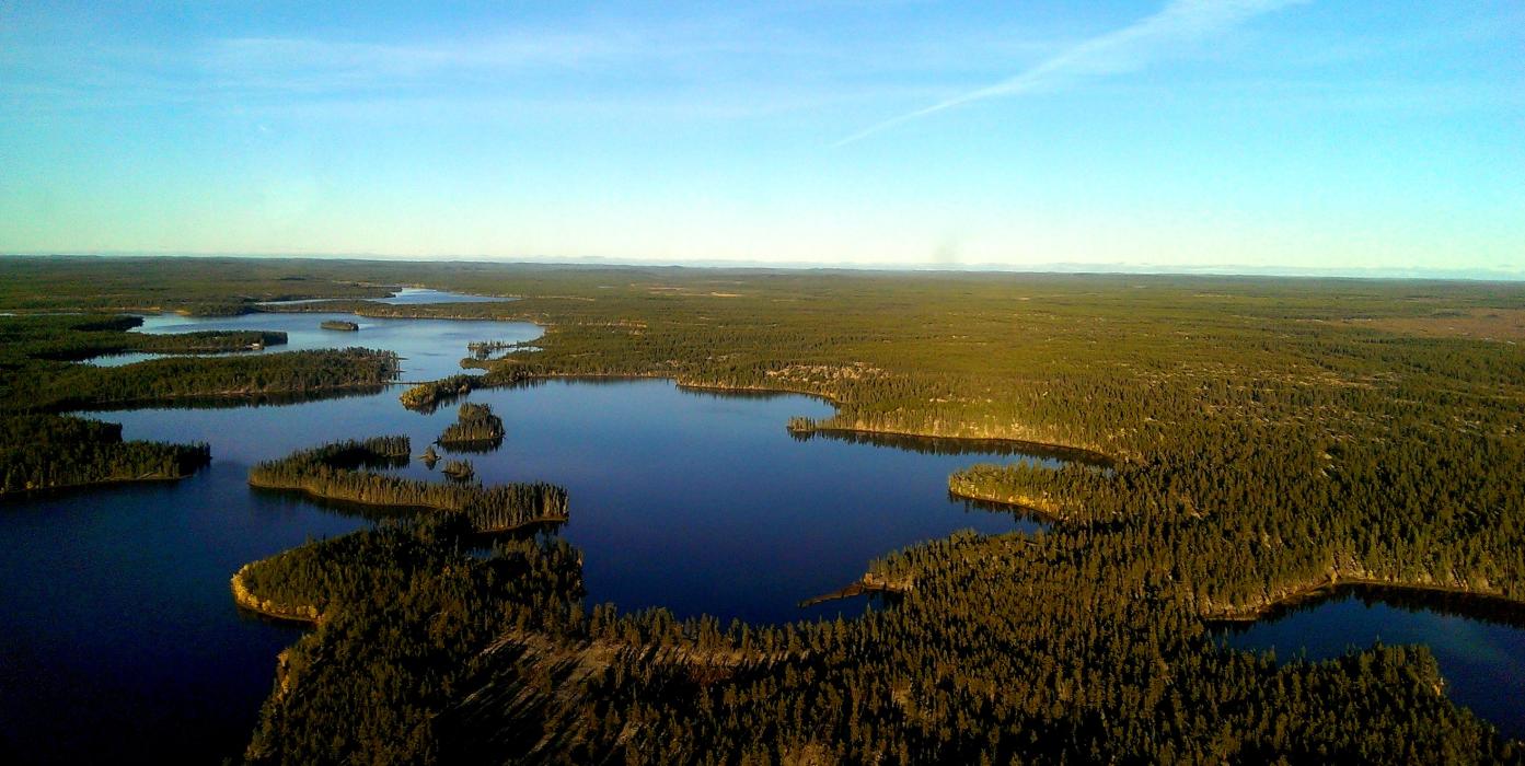 A morning view of the traverse area for uranium exploration - Oh Yay, think there are any bugs out there?