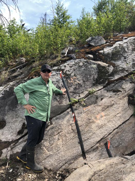 Exploration Sampling Outcrop at the Olson Gold Project in Northern Saskatchewan