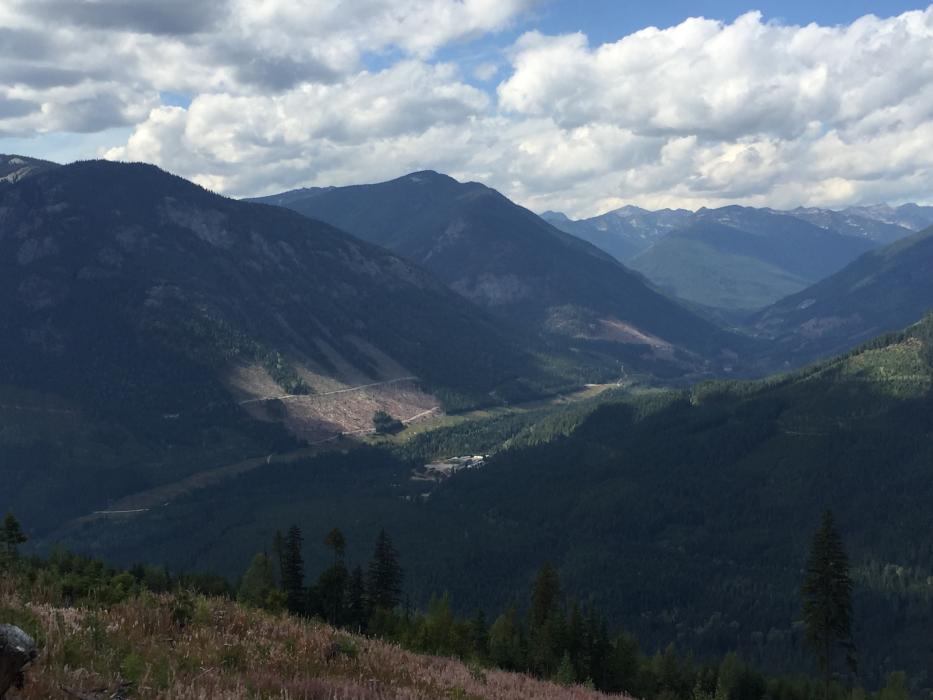 View of the Eagle Graphite Processing Facility from the Slocan Graphite Project in Southeastern British Columbia