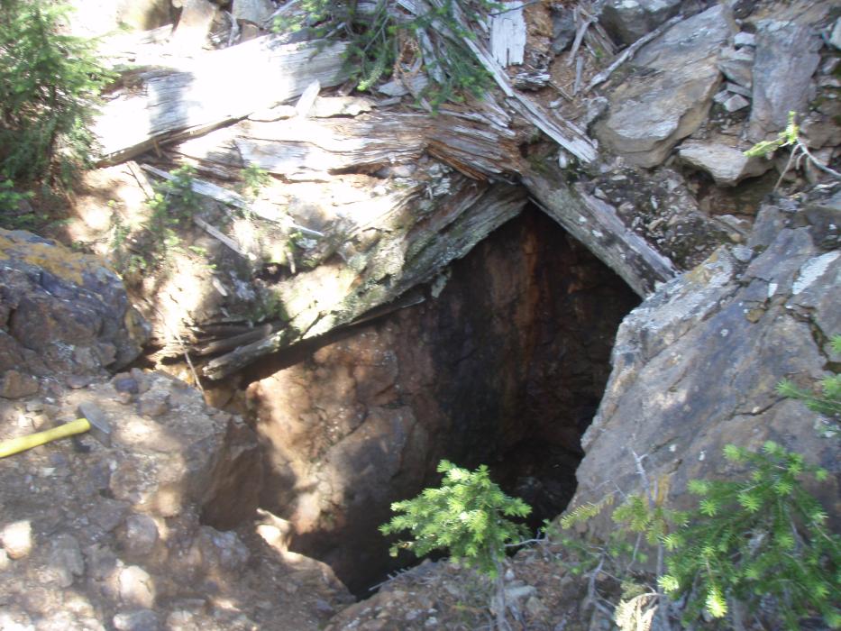 Purina shaft mine workings at the K9 Property in Southeast BC