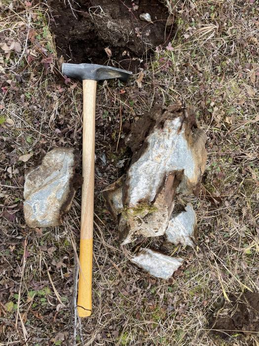 Rock Sample from a zone of interest at the Lost horse Project in central British Columbia