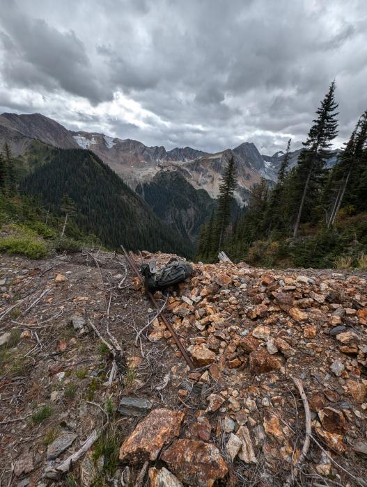 Quartz material outside of adit at White Eagle Zone