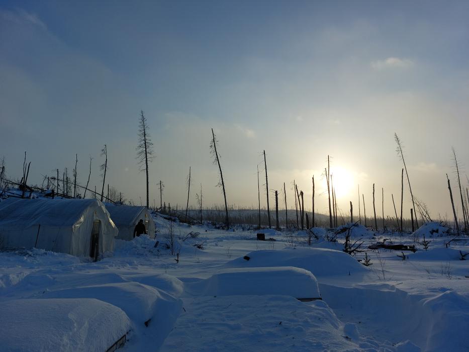 Olson Gold Project Winter Drill Camp in 2022 - Northern Saskatchewan